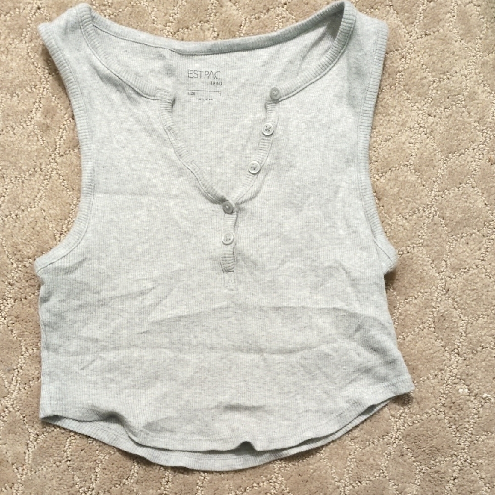 PacSun Light Gray Ribbed Tank Top